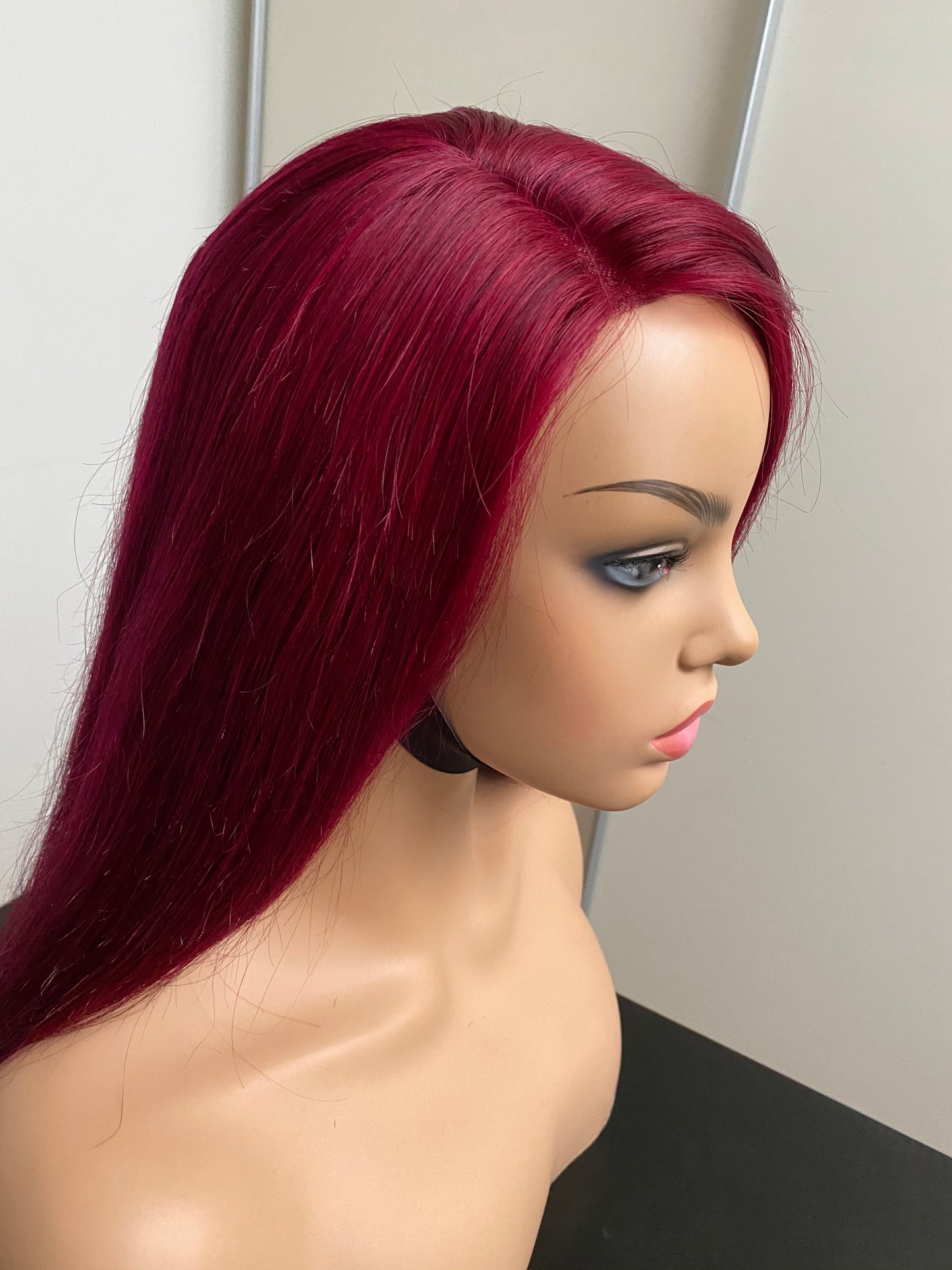 20″ Burgundy Frontal Wig