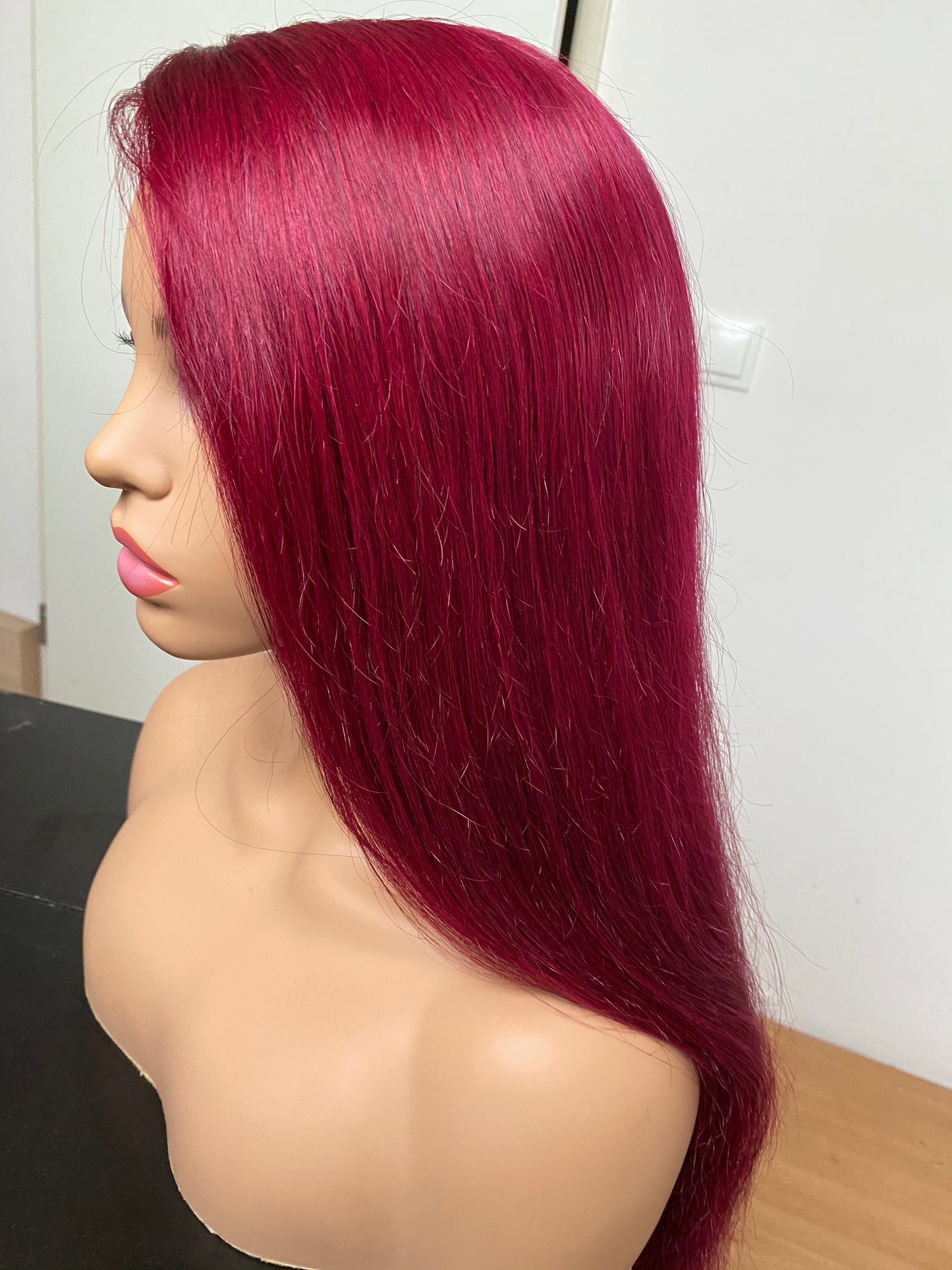 20″ Burgundy Frontal Wig